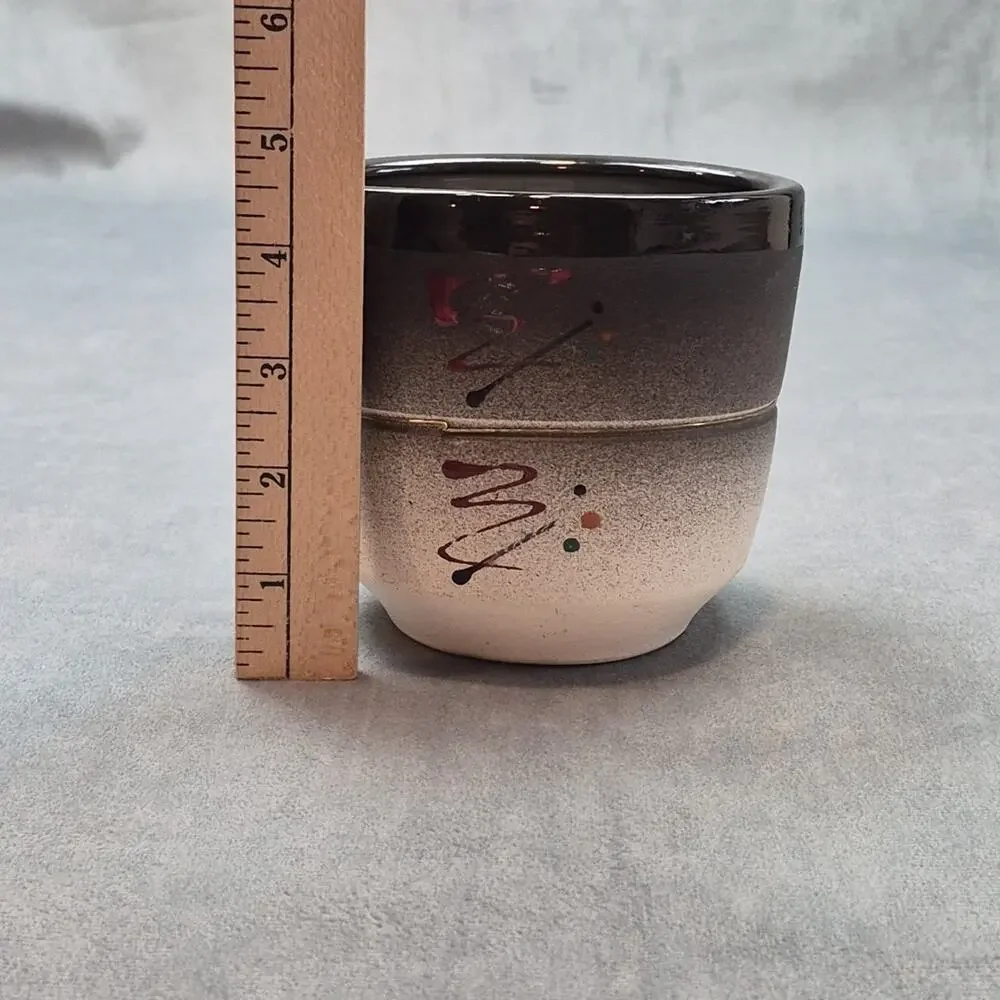 Paul Uhl Signed Ceramic Art Vase Unique Form with Black, White and Red Glaze